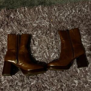 Papaya Chic Brown Heeled Boots